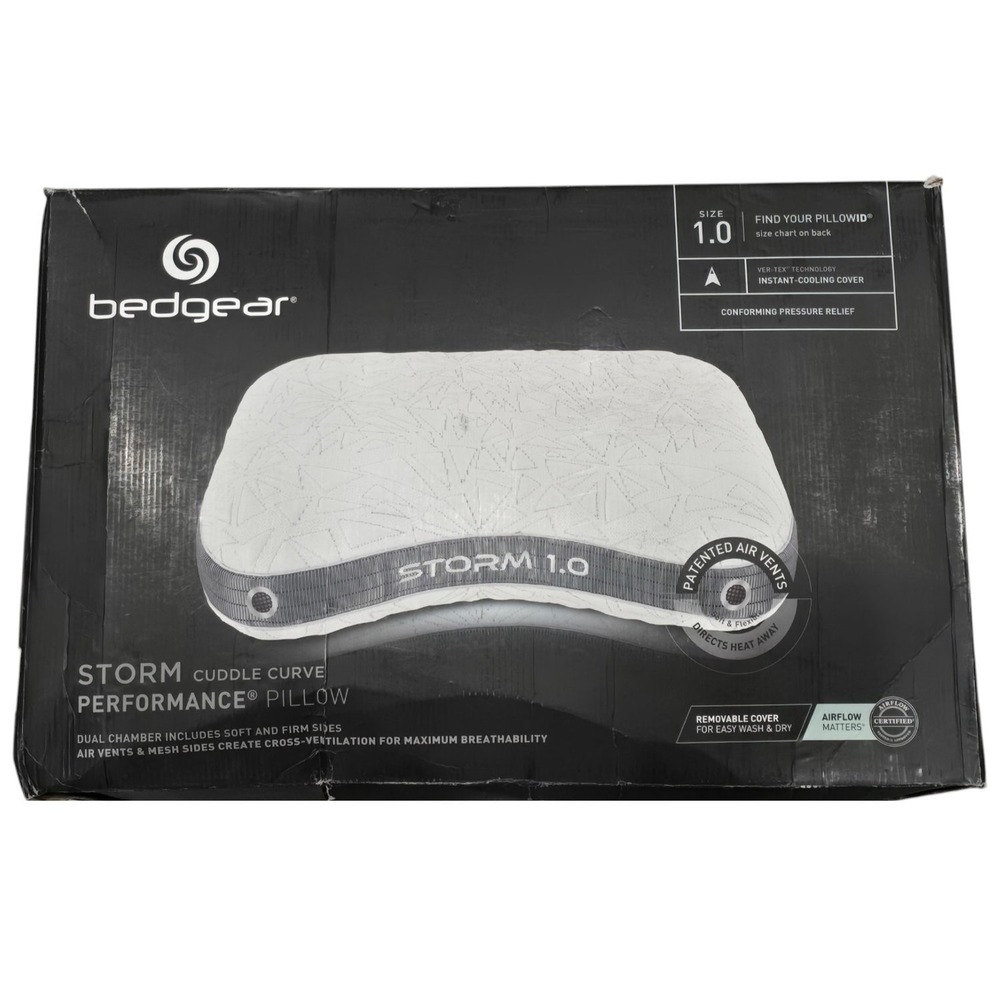 Bedgear Storm 1.0 Cuddle Curve Performance Pillow Cooling Side Sleeper White